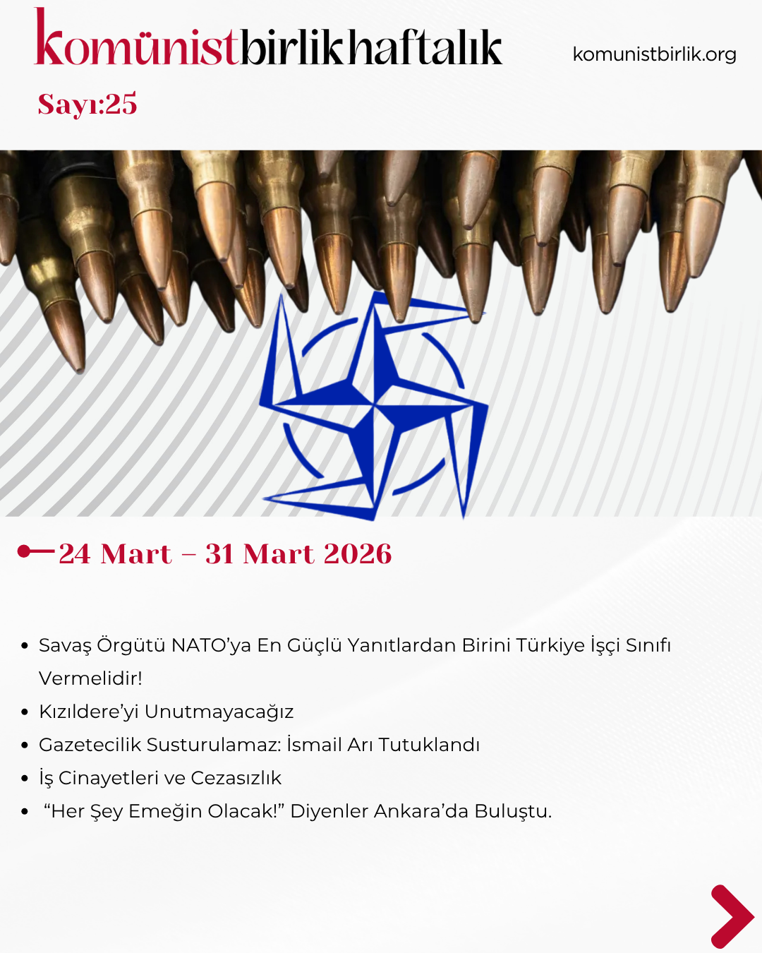 Komünist Birlik Haftalık 24 Mart – 31 Mart 2026