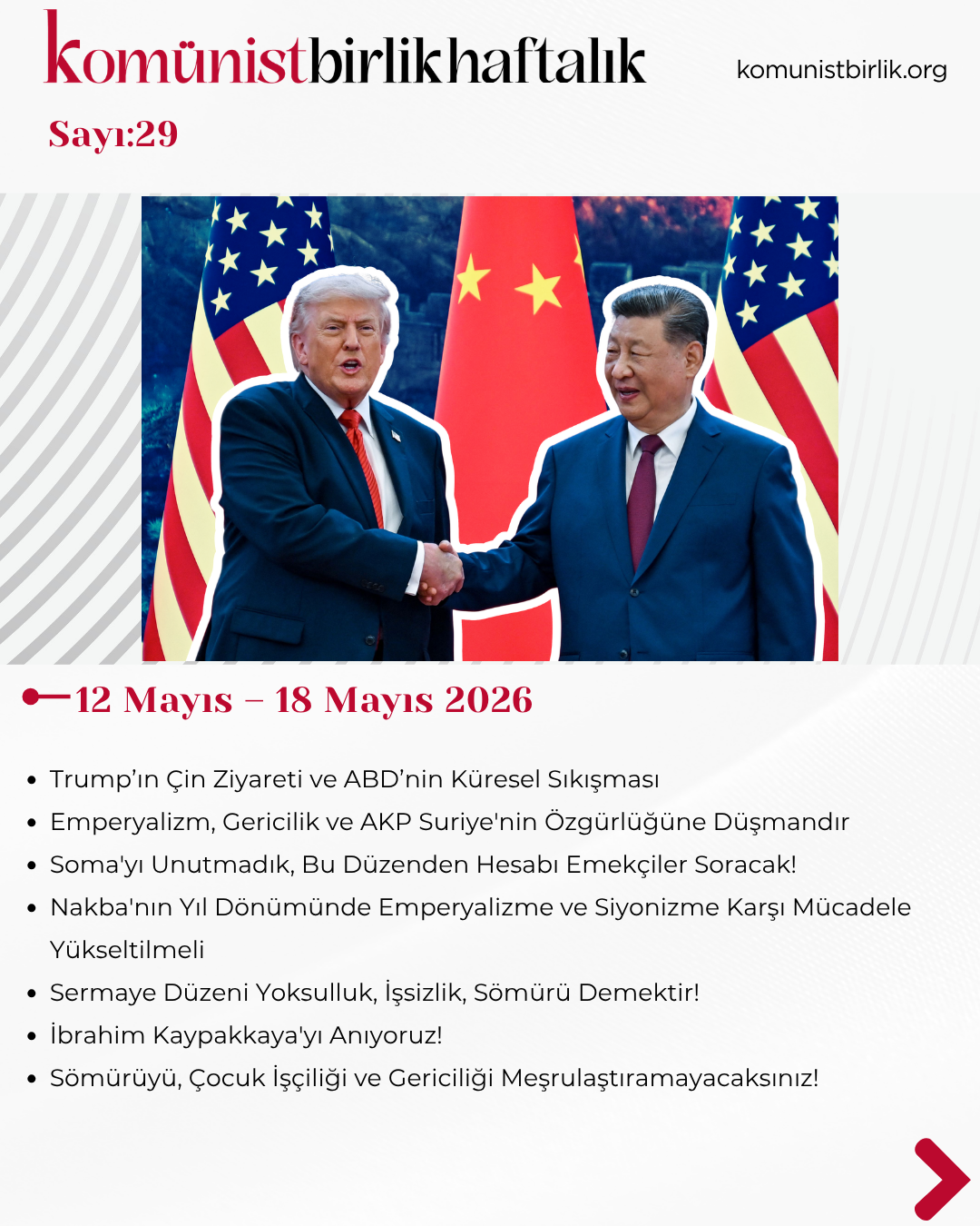 Komünist Birlik Haftalık 12 Mayıs – 18 Mayıs 2026