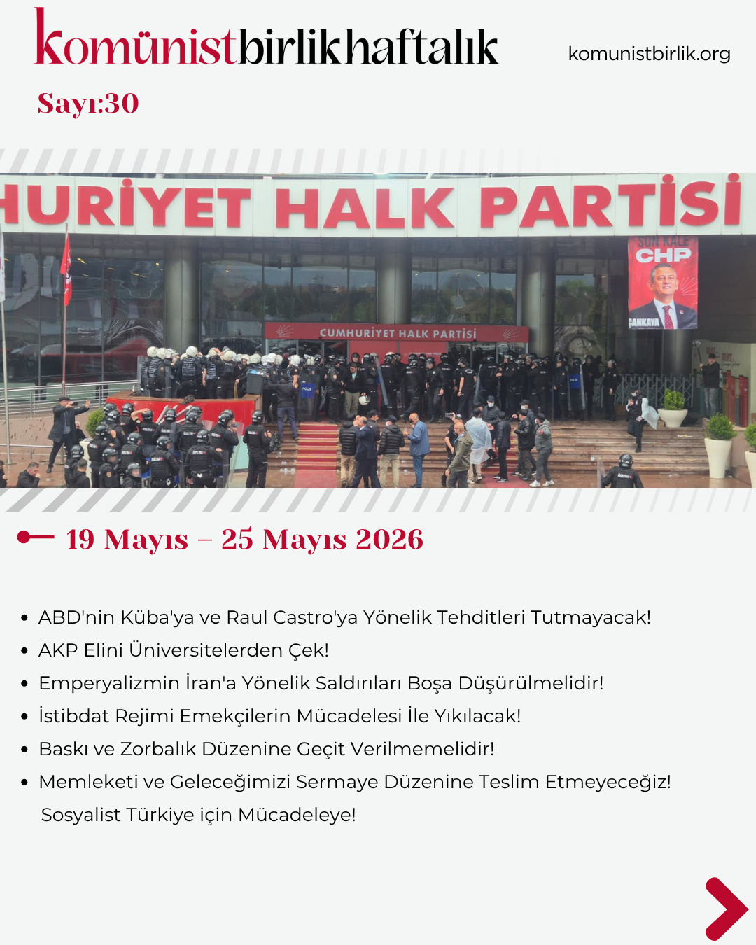 Komünist Birlik Haftalık 19 Mayıs – 25 Mayıs 2026