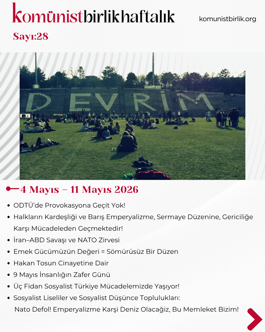 Komünist Birlik Haftalık 4 Mayıs – 11 Mayıs 2026